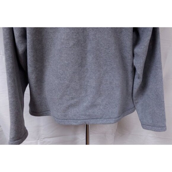 Vtg Old Navy Mens Large Grey 1/4 Zip Spellout Pullover Fleece Sweater Jacket - Picture 9 of 13